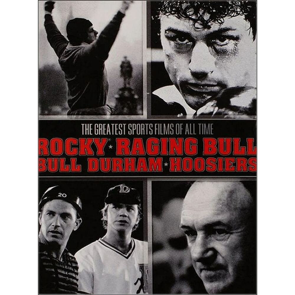 Bull Durham / Hoosiers / Rocky / Raging Bull (DVD) Sealed. No Digital Download